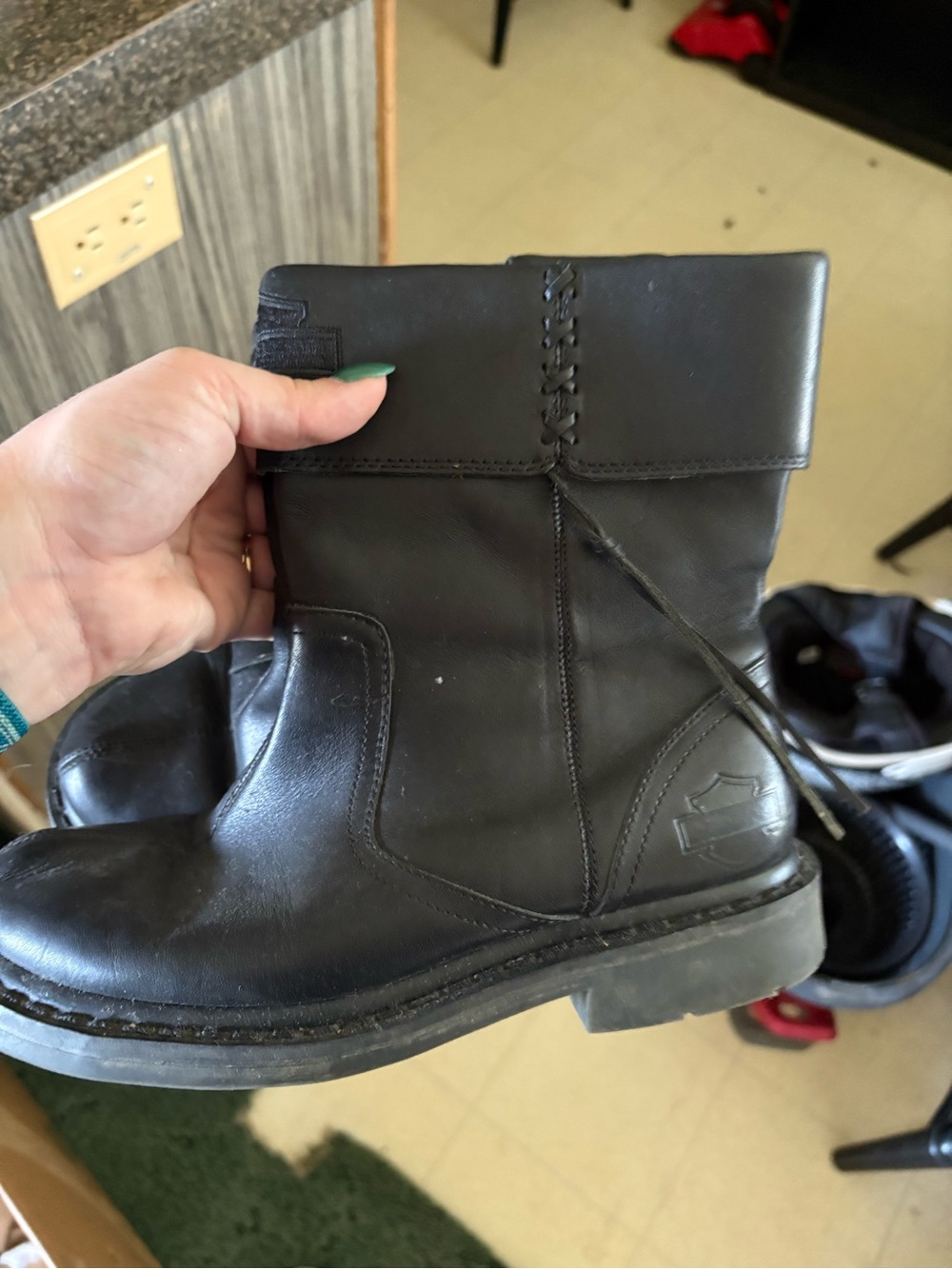 Harley-Davidson Black Leather Combat / Moto Boots